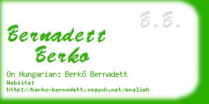 bernadett berko business card