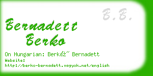 bernadett berko business card